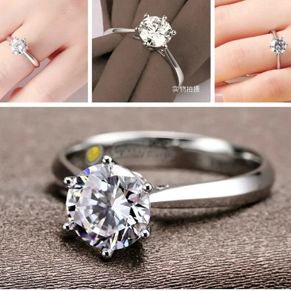 925 Sterling Silver Ring Simple Minimalist Engagement Rings - Picture 4 of 6